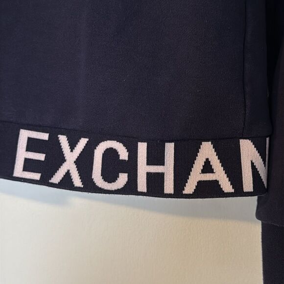 Armani Exchange A|X Logo‎ Sweatshirt Blue Crewneck Pullover Cotton Blend Medium - Picture 4 of 9